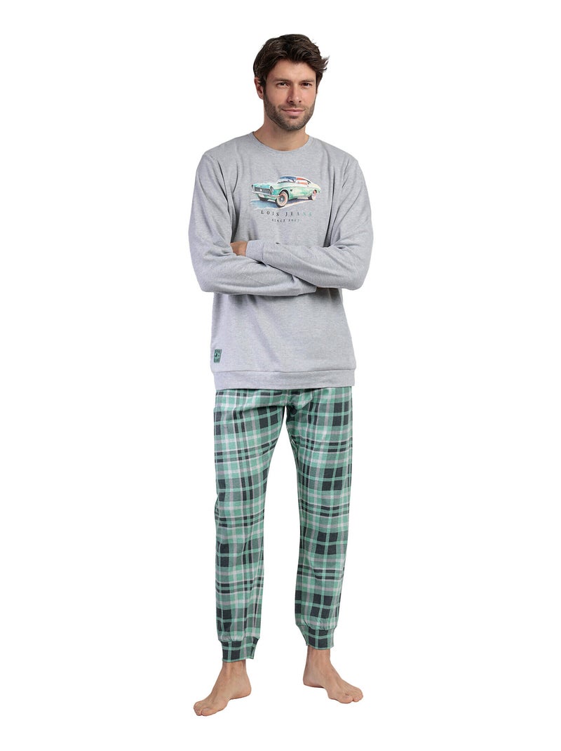 Pyjama pantalon top manches longues Vintage Car Lois Gris - Kiabi