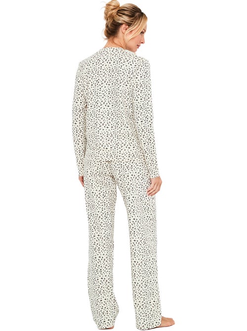Pyjama pantalon top manches longues wild calm - Kiabi