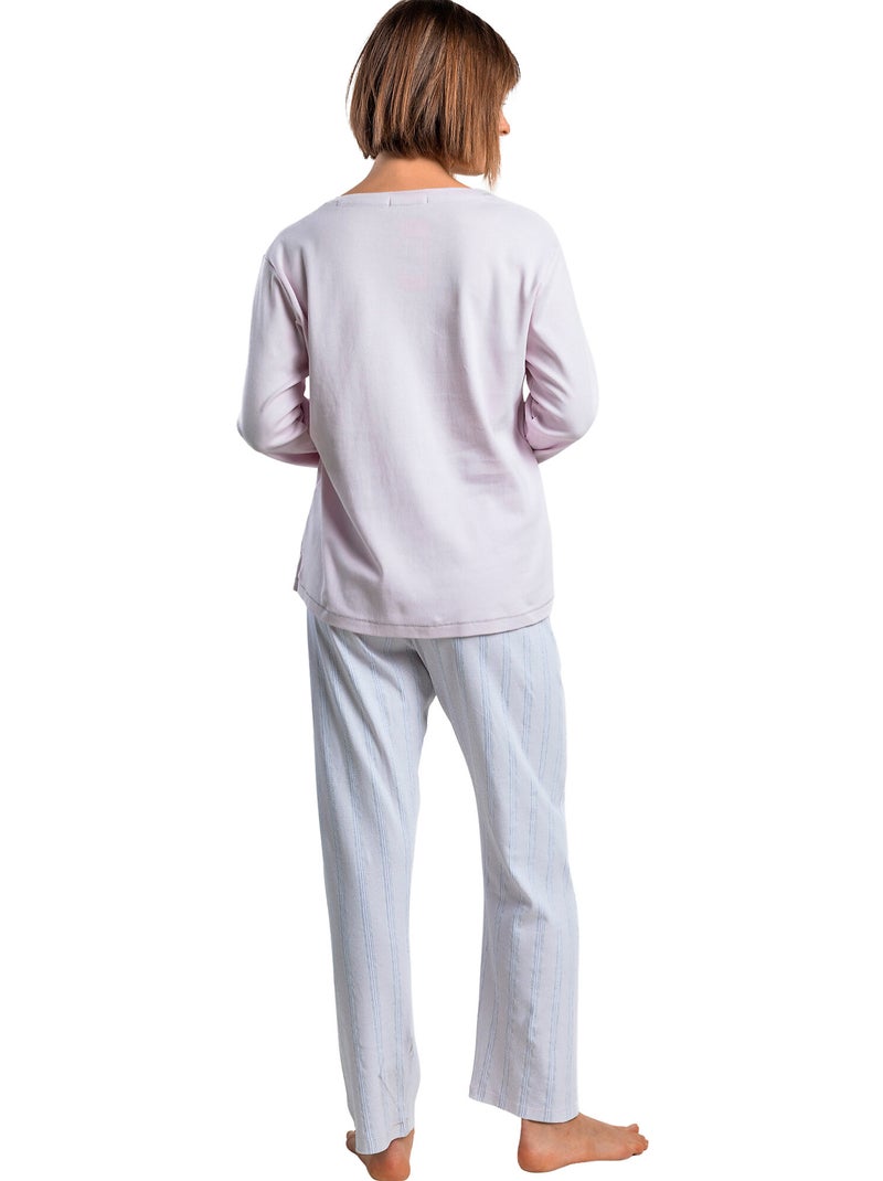 Pyjama pantalon top manches longues winter nights Violet - Kiabi