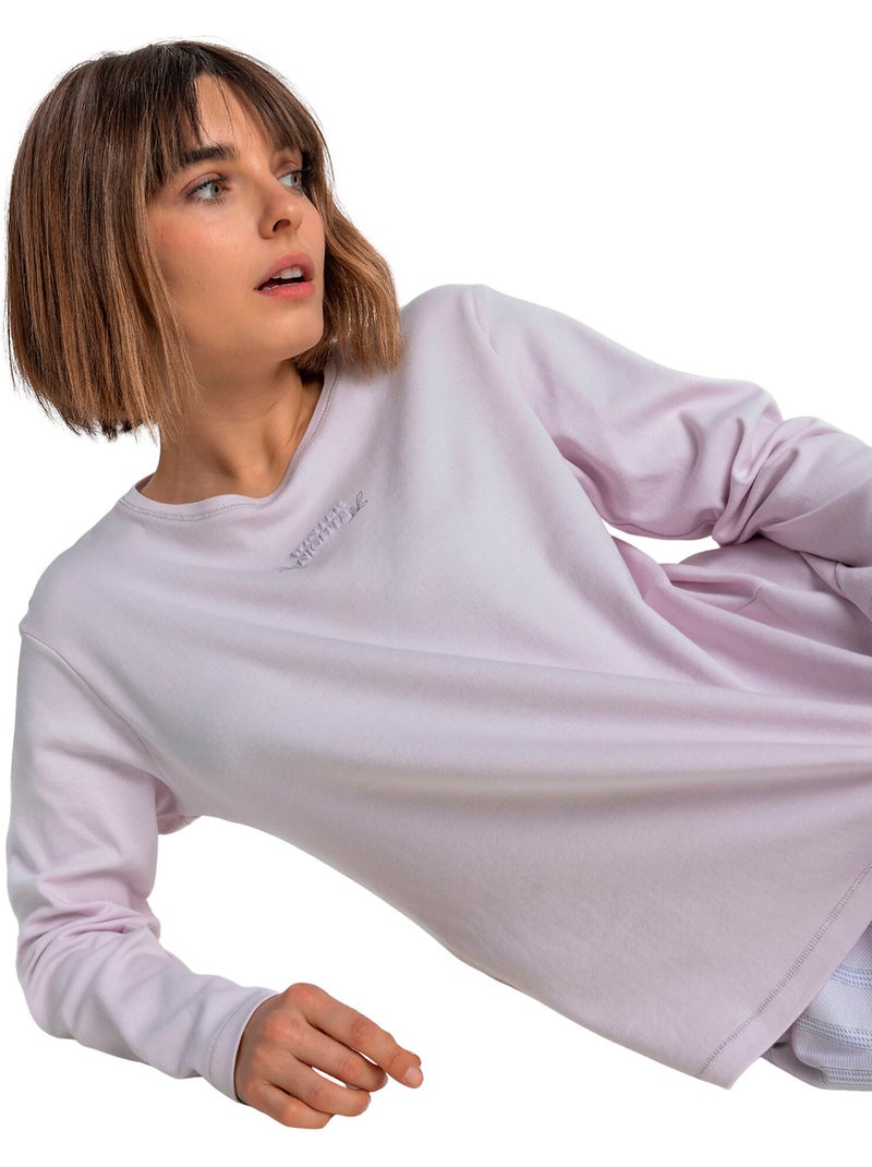 Pyjama pantalon top manches longues winter nights Violet - Kiabi