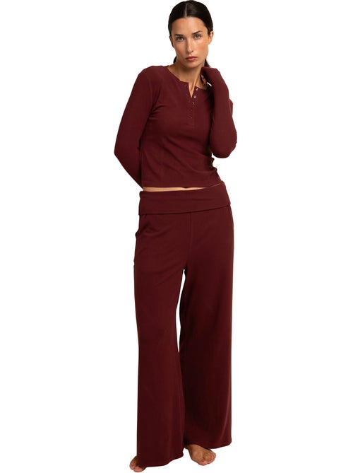 Pyjama pantalon top manches longues yoga girl - Kiabi Pyjama pantalon top manches longues yoga girl - Kiabi