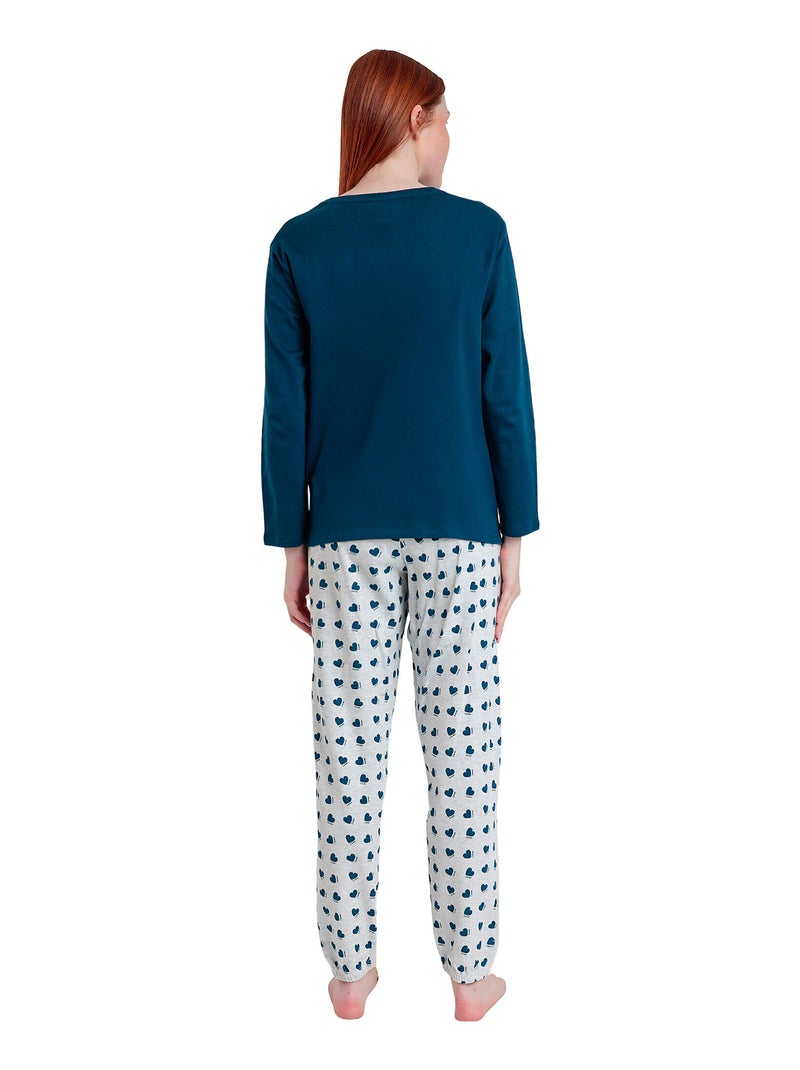 Pyjama pantalon top manches longues You Make My Love Disney Bleu marine - Kiabi