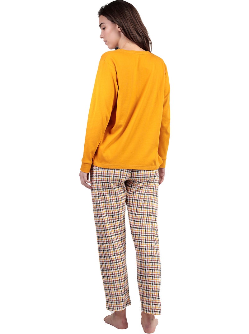 Pyjama pantalon top polo manches longues LouLou Returns Jaune - Kiabi