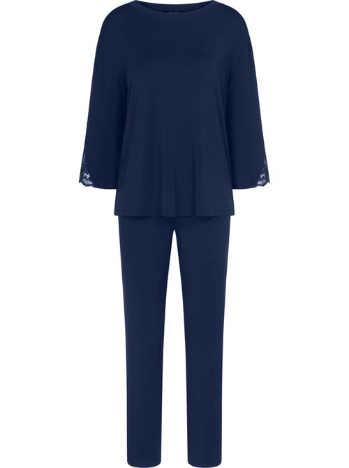 Pyjama pantalon tunique manches trois-quarts amourette - Kiabi