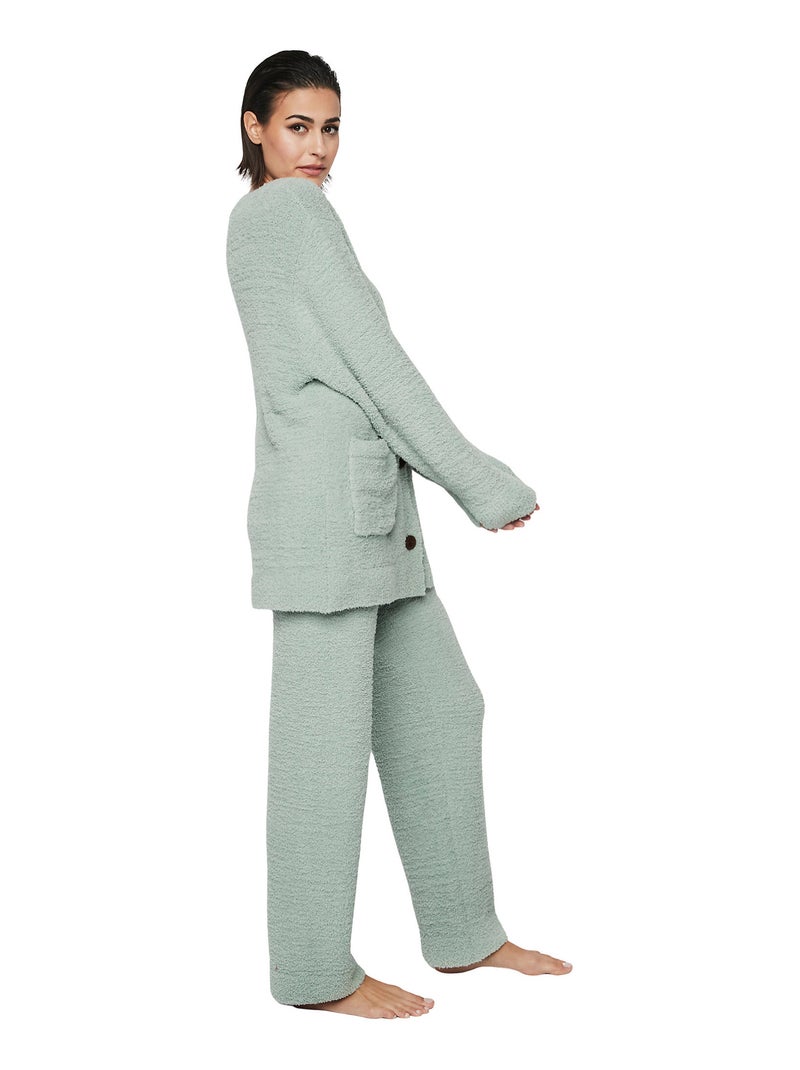 Pyjama pantalon veste manches longues P110 CANDY CLOUD Vert - Kiabi
