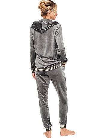 Pyjama pantalon veste zippée à capuche velvet glow