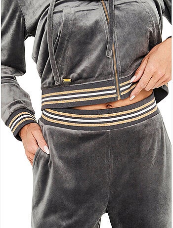 Pyjama pantalon veste zippée à capuche velvet glow