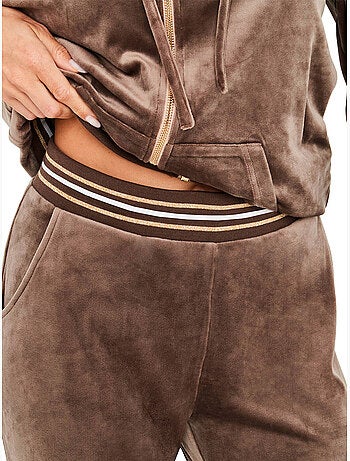 Pyjama pantalon veste zippée à capuche velvet glow
