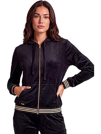Pyjama pantalon veste zippée à capuche velvet glow