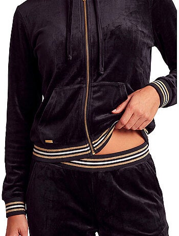 Pyjama pantalon veste zippée à capuche velvet glow