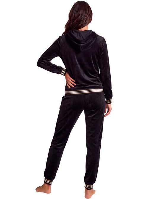 Pyjama pantalon veste zippée à capuche velvet glow - Kiabi Pyjama pantalon veste zippée à capuche velvet glow - Kiabi