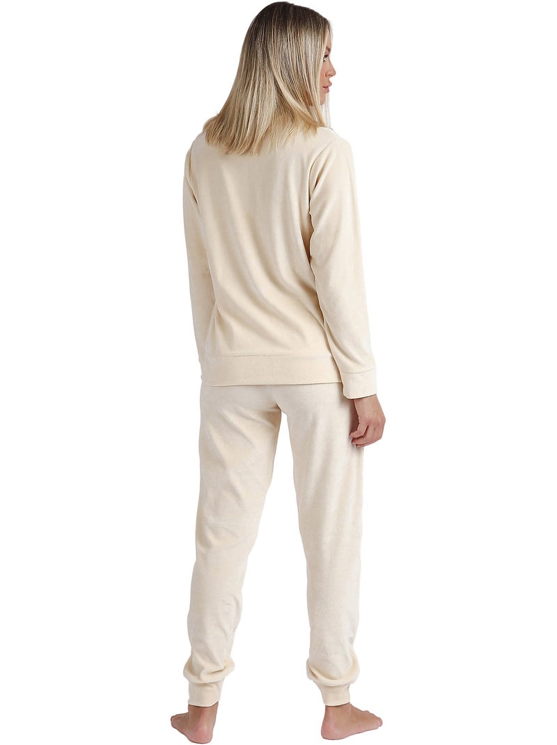 Pyjama pantalon veste zippée Soft Home Beige - Kiabi