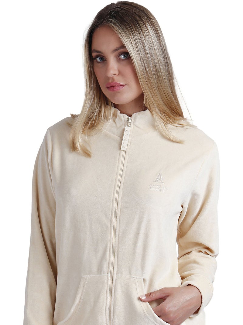 Pyjama pantalon veste zippée Soft Home Beige - Kiabi