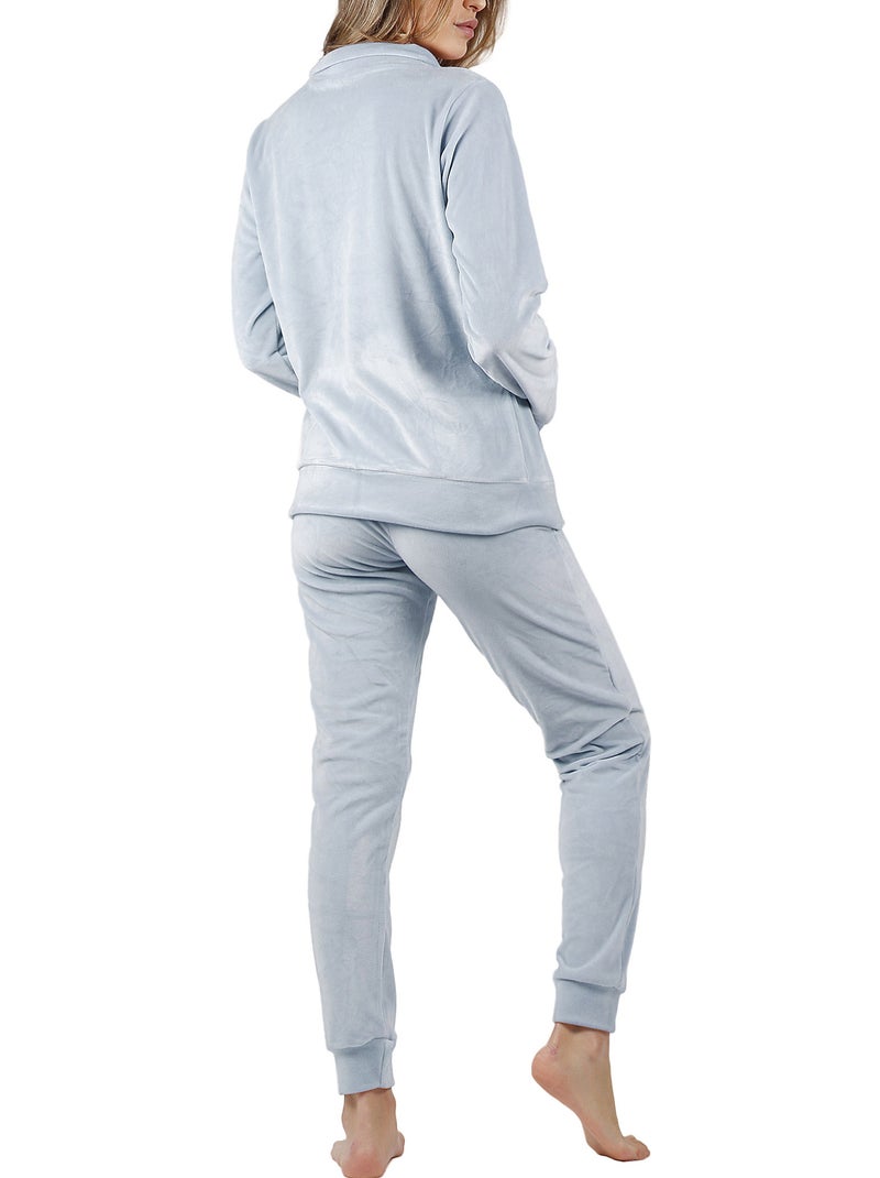 Pyjama pantalon veste zippée Soft Home Bleu - Kiabi