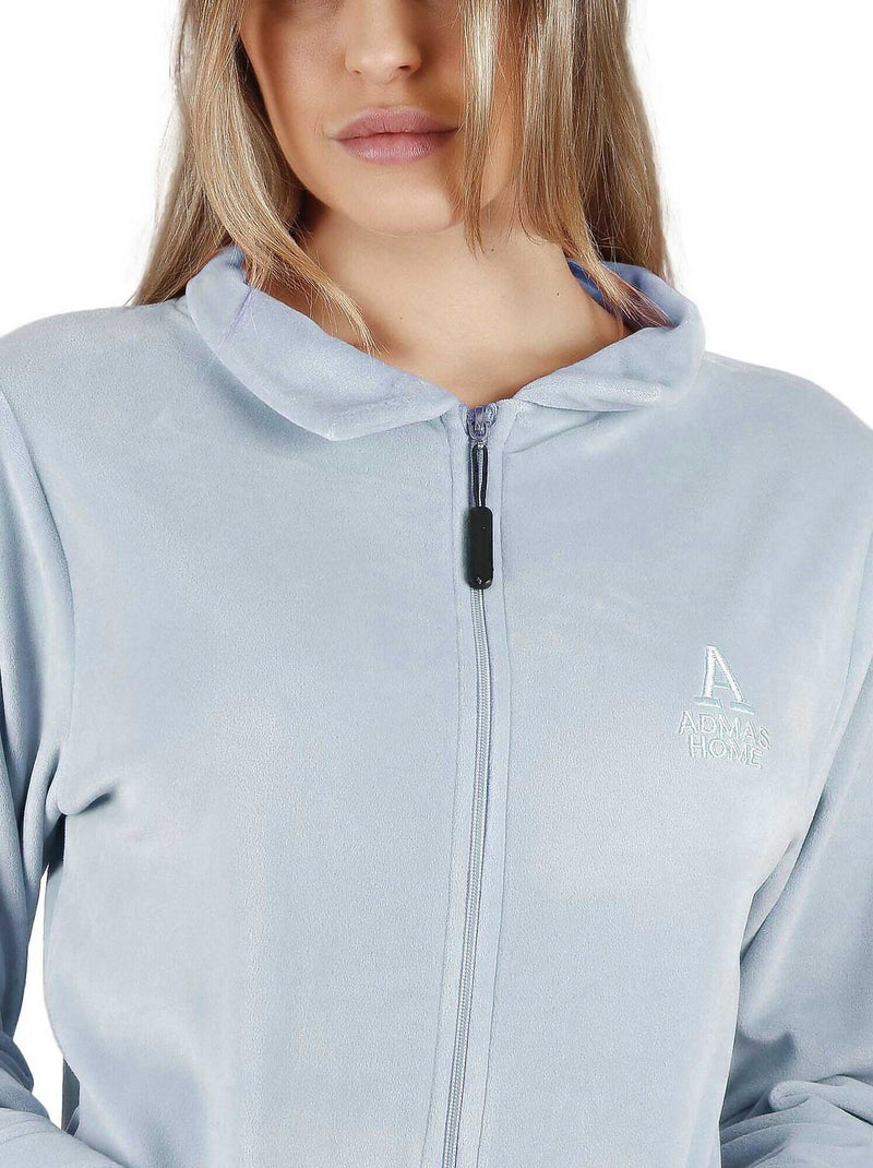 Pyjama pantalon veste zippée Soft Home Bleu - Kiabi