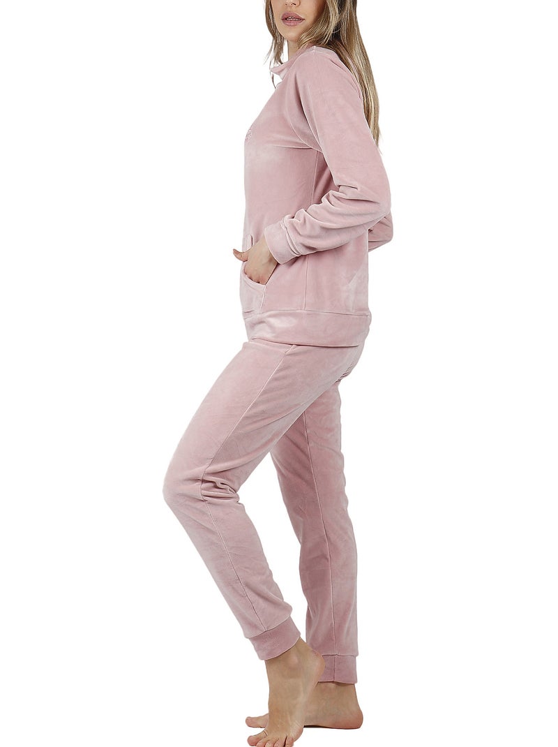 Pyjama pantalon veste zippée Soft Home Rose - Kiabi