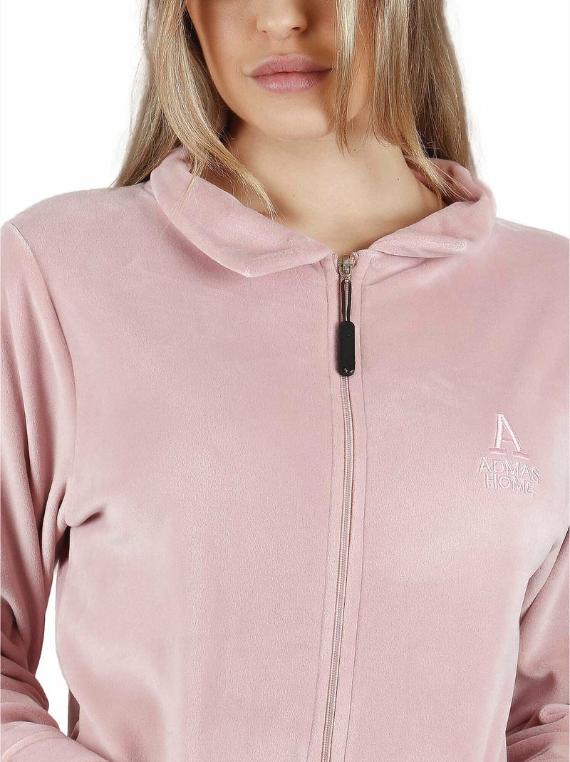 Pyjama pantalon veste zippée Soft Home Rose - Kiabi