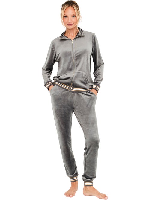 Pyjama pantalon veste zippée velvet glow - Kiabi