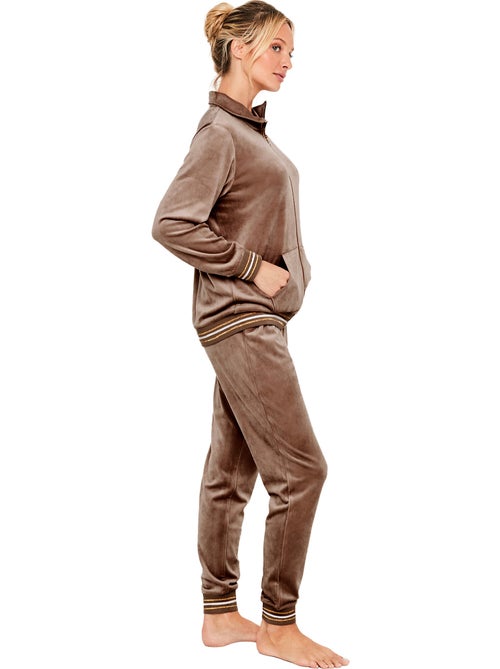 Pyjama pantalon veste zippée velvet glow - Kiabi Pyjama pantalon veste zippée velvet glow - Kiabi