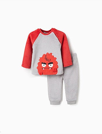Pyjama peluche avec broderie Émotions
