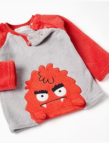 Pyjama peluche avec broderie Émotions