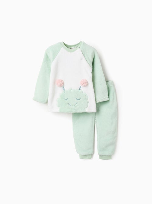 Pyjama peluche avec broderie 'Émotions' - Kiabi