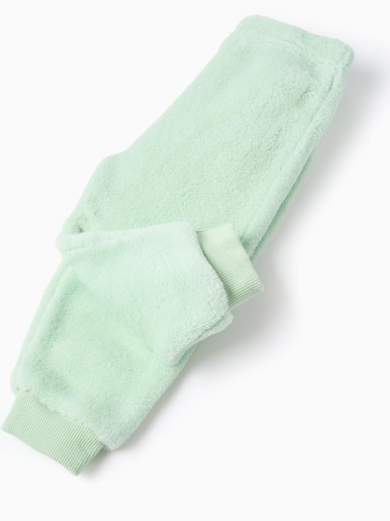 Pyjama peluche avec broderie 'Émotions' Vert clair - Kiabi