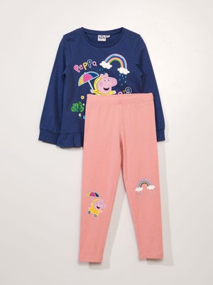 Pyjama Garçon George Pig (Peppa Pig) - Bleu, Taille 18 Mois à 5 Ans - Haut Coton/polyester, Pantalon Coton