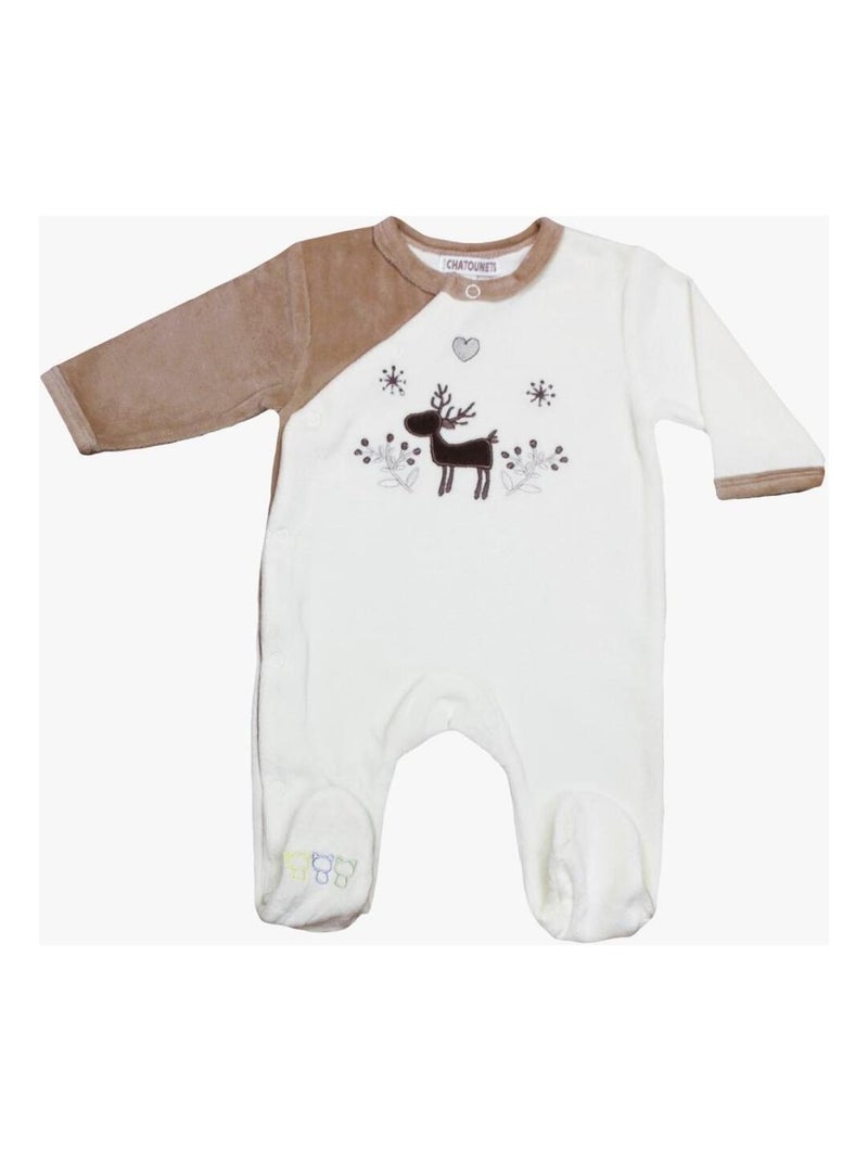 Pyjama "PETIT RENNE" Les Chatounets Taupe - Kiabi