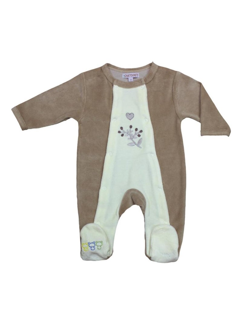 Pyjama "PETIT RENNE" Les Chatounets Taupe - Kiabi