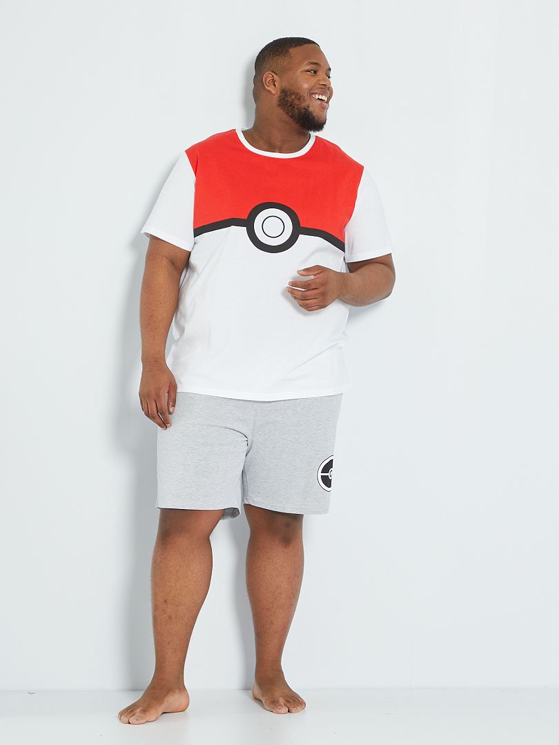 Pyjama 'Pokémon' court 2 pièces blanc/rouge - Kiabi