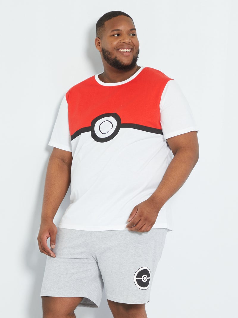 Pyjama 'Pokémon' court 2 pièces blanc/rouge - Kiabi