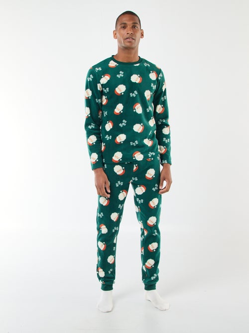 Pyjama polaire à motif 'Noël' t-shirt + pantalon - 2 pièces - Kiabi