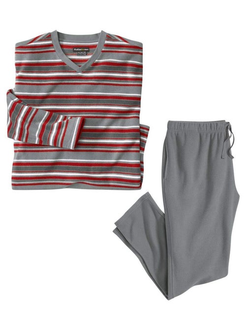 Pyjama Polaire à Rayures  - ATLAS FOR MEN - Kiabi