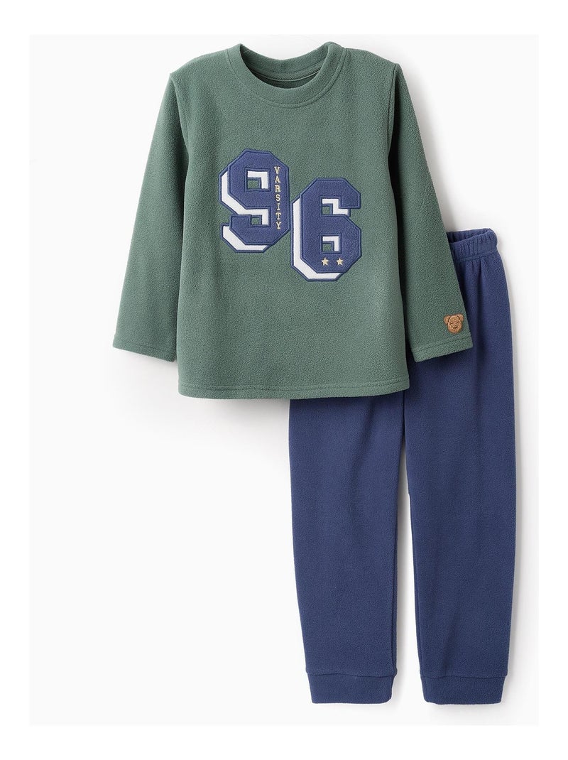 Pyjama polaire, avec broderie  DINO UNIVERSITY Bleu Vert - Kiabi