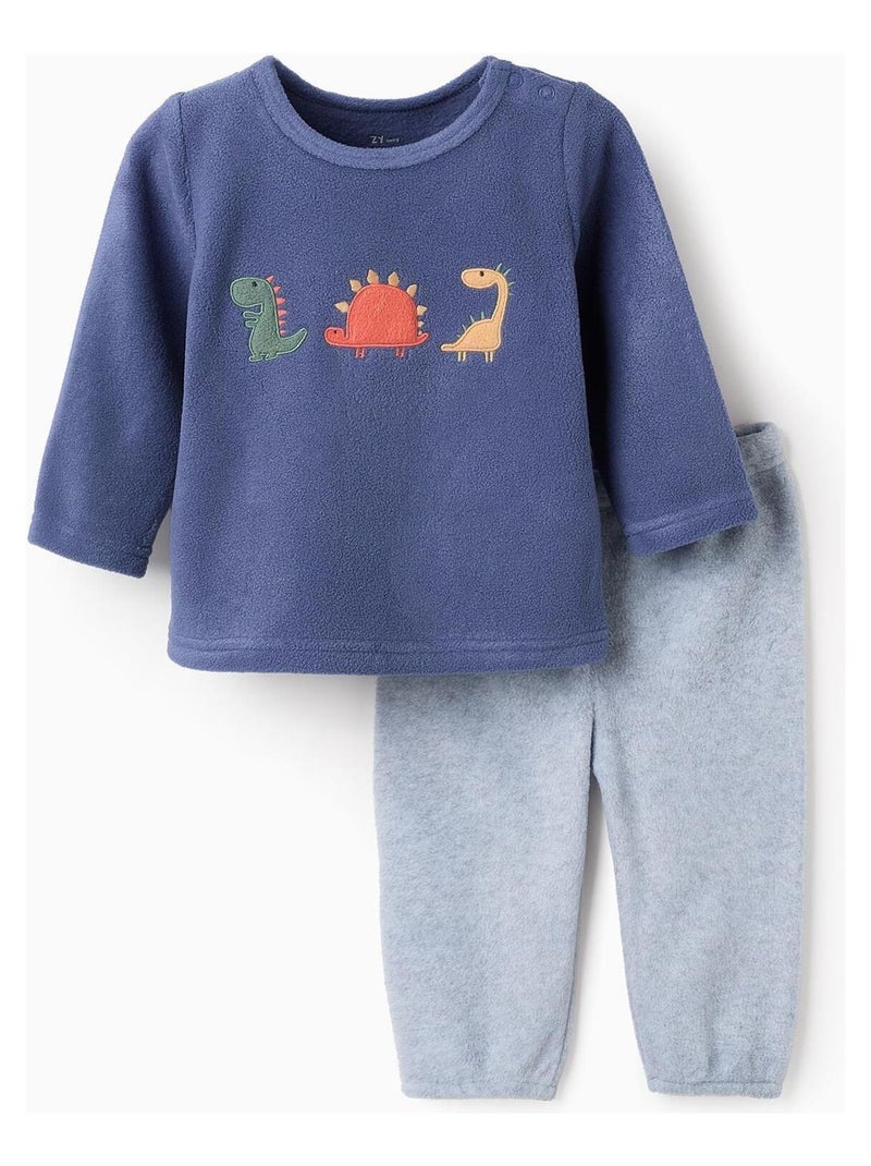 Pyjama polaire, avec des dinosaures  DINO UNIVERSITY Bleu - Kiabi