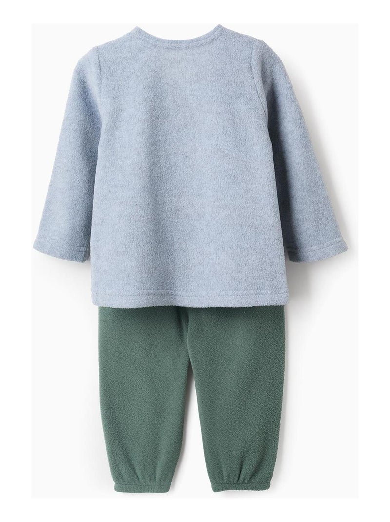 Pyjama polaire, avec des dinosaures  DINO UNIVERSITY Gris - Kiabi