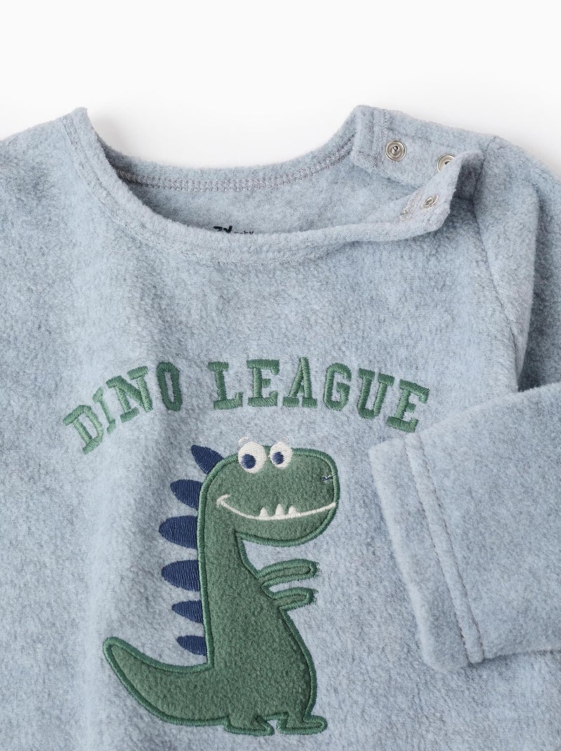 Pyjama polaire, avec des dinosaures  DINO UNIVERSITY Gris - Kiabi