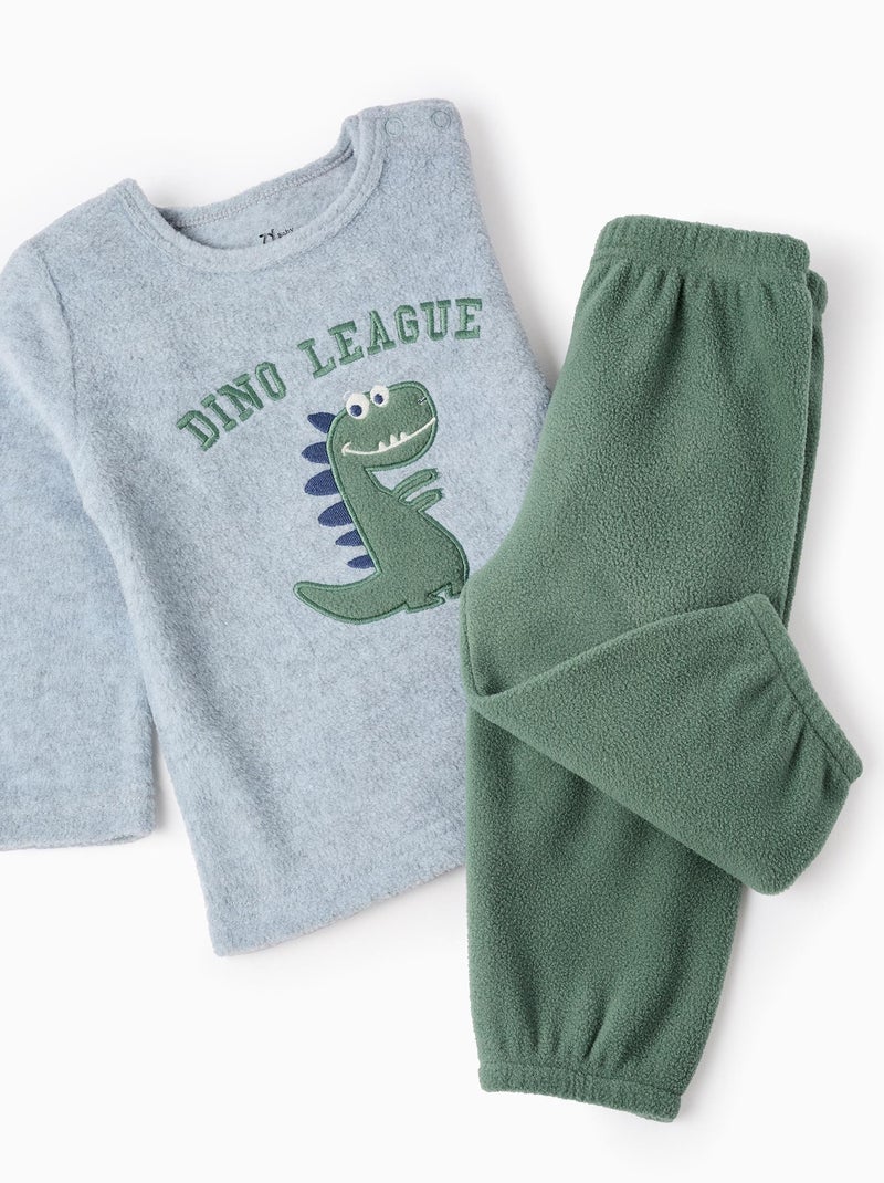 Pyjama polaire, avec des dinosaures  DINO UNIVERSITY Gris - Kiabi