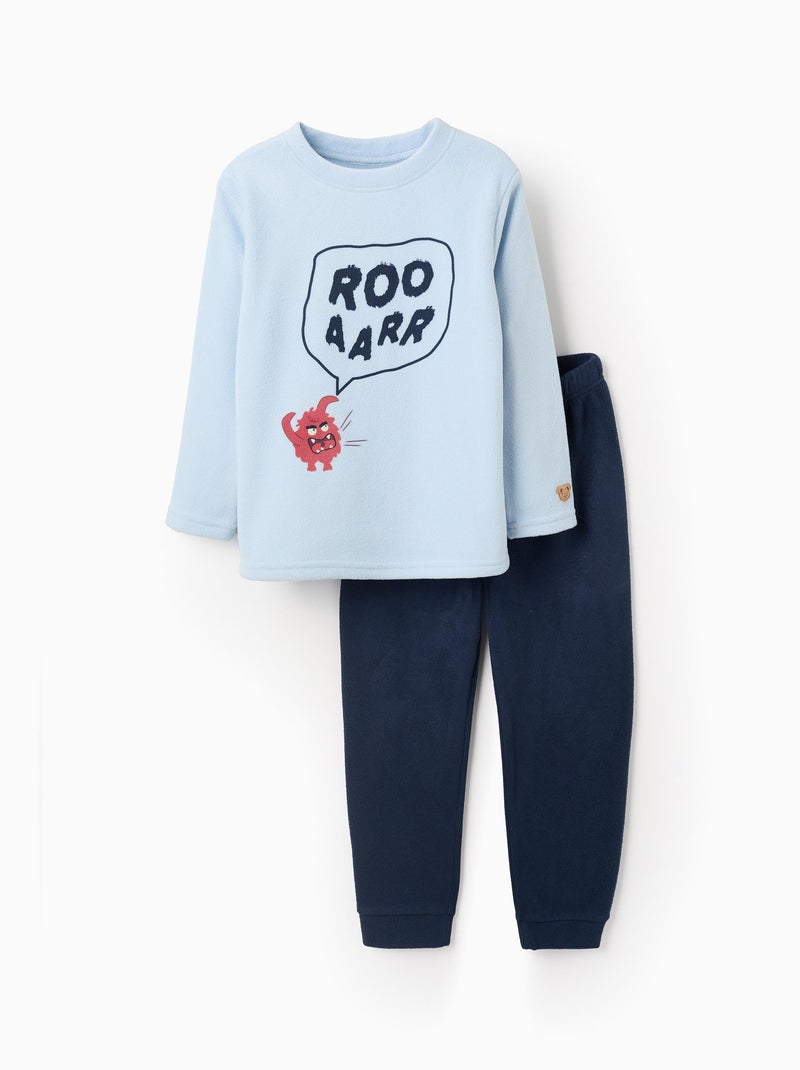 Pyjama Polaire avec Imprimé Bleu - Kiabi