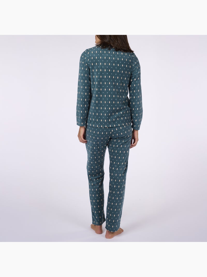 Pyjama polaire   CHAMONIX imprimé - DODO Vert foncé - Kiabi