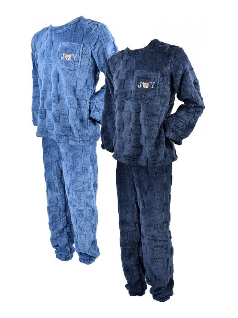 Pyjama POLAIRE ECO - Pack de 2 Bleu Bleu marine - Kiabi