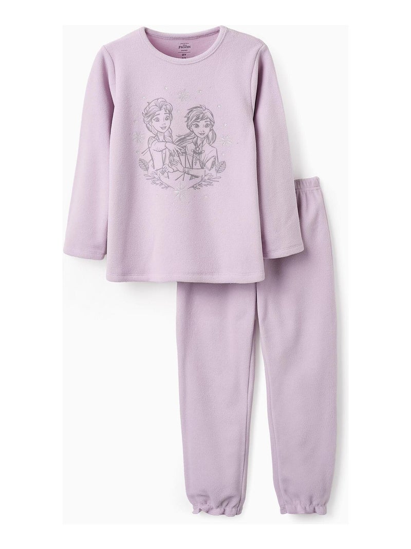 Pyjama polaire, imprimé Elsa et Anna FROZEN Mauve - Kiabi