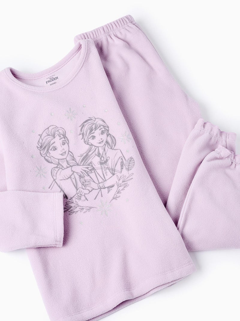 Pyjama polaire, imprimé Elsa et Anna FROZEN Mauve - Kiabi