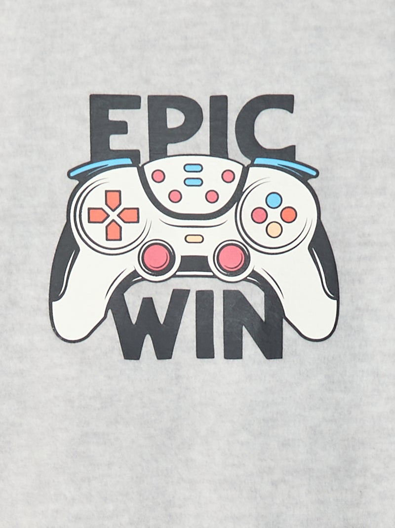 Pyjama polaire imprimé Gris - Kiabi