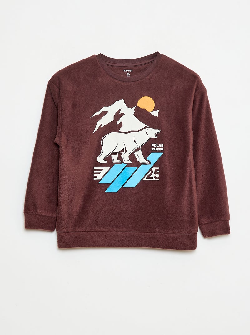 Pyjama polaire imprimé Rouge - Kiabi