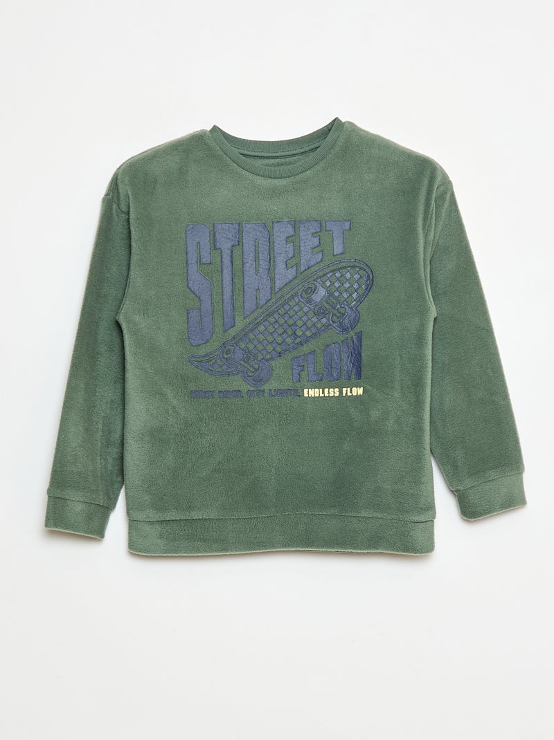 Pyjama polaire imprimé Vert - Kiabi