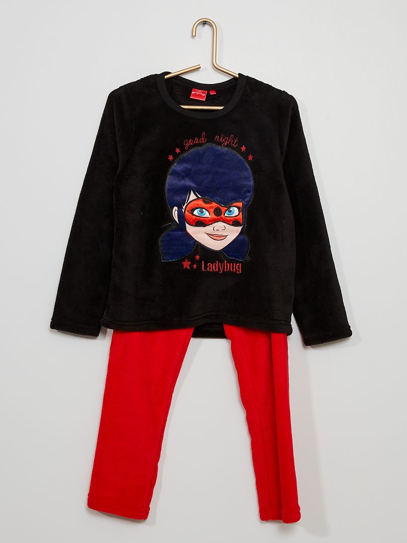 Pyjama polaire 'Ladybug' noir/rouge - Kiabi