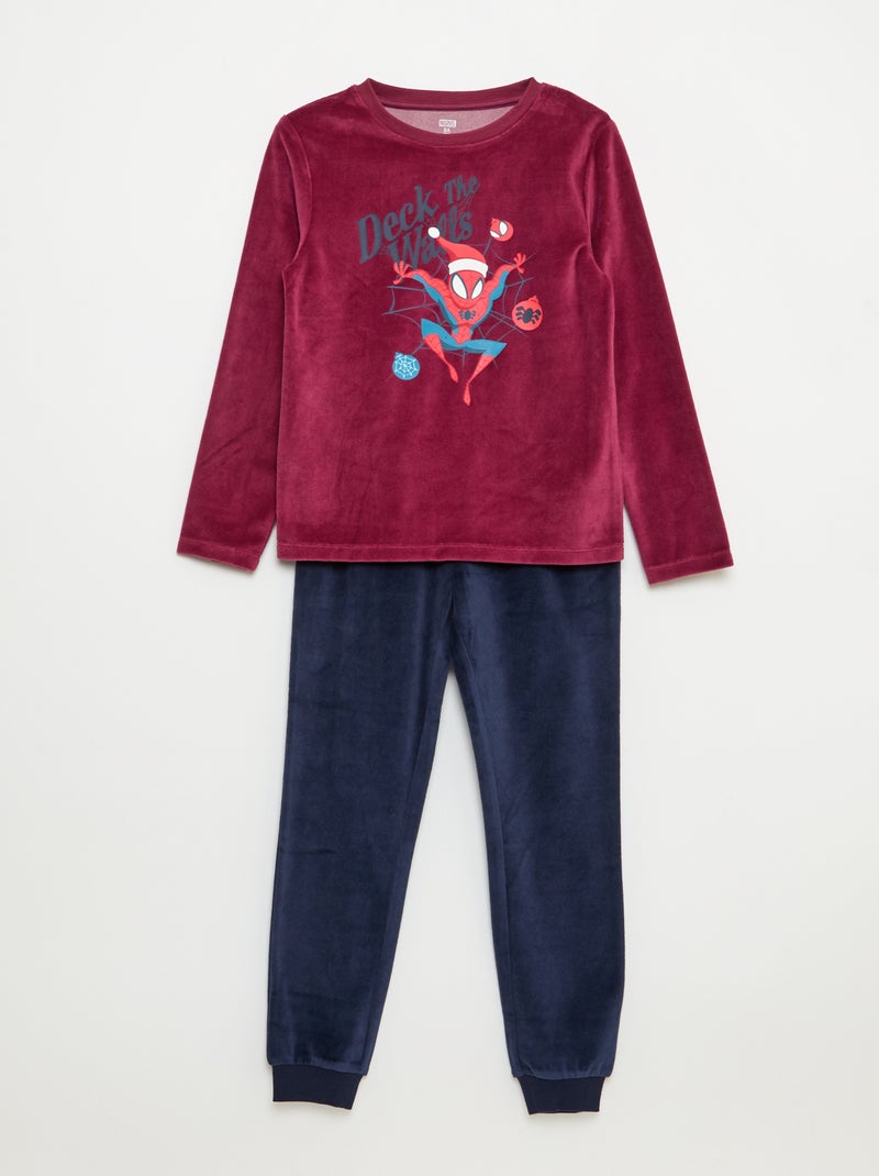 Pyjama polaire long 'Spider-Man' 'Marvel' - 2 pièces Rouge - Kiabi
