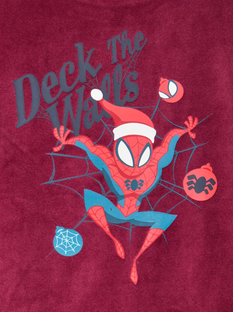 Pyjama polaire long 'Spider-Man' 'Marvel' - 2 pièces Rouge - Kiabi